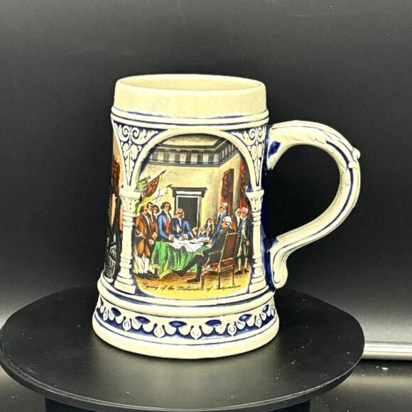Vintage Gerz W Germany Declaration of Independence Stoneware Beer Stein Mug - Picture 2 of 9